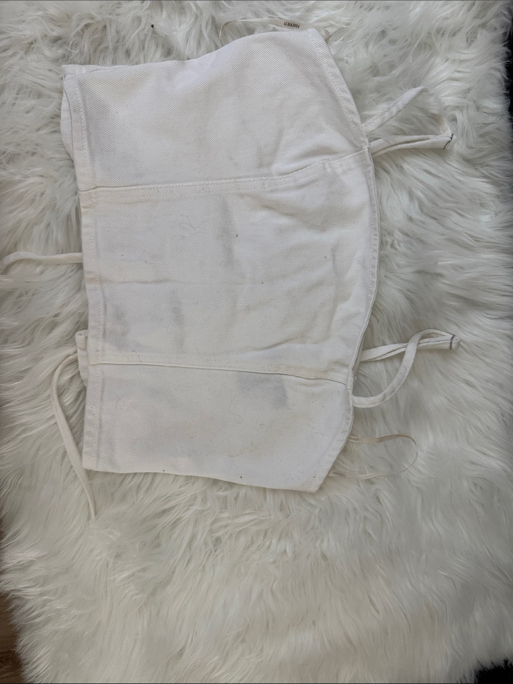 Forever 21 White Cotton Corset Crop Top